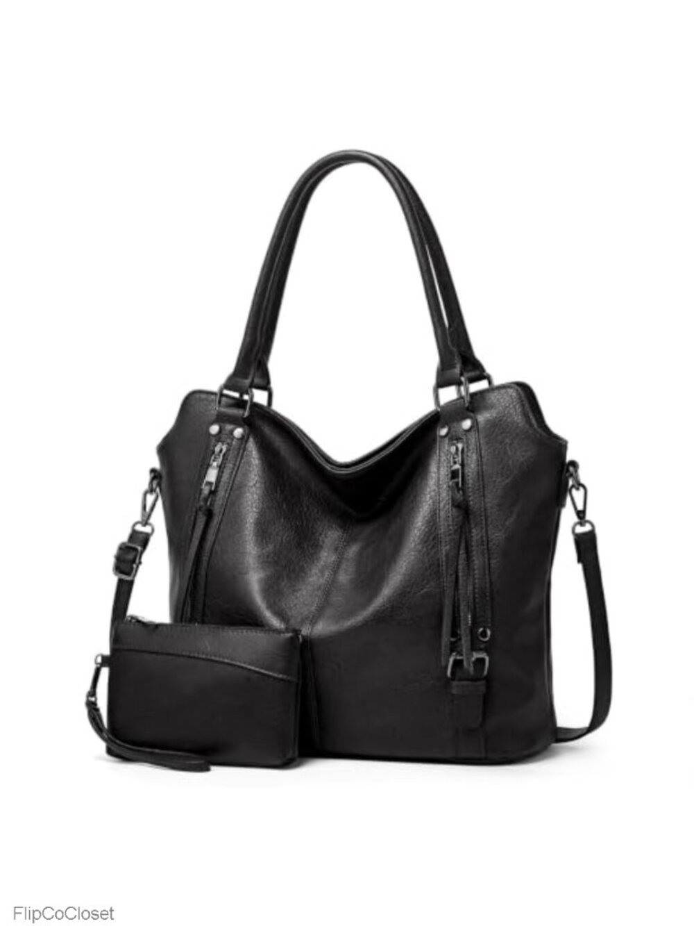 Large PU Leather Tote Bag Women Shoulder Handbag with Coin Purse